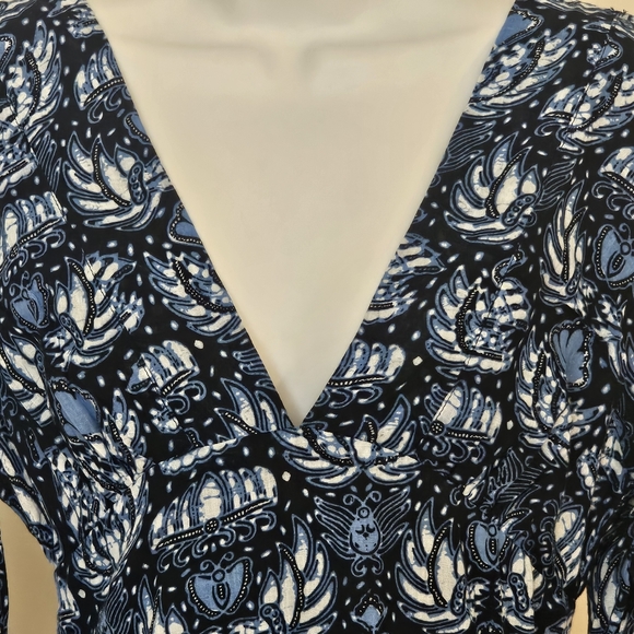 Caroline Constas Blue Dahlia Navy Deep V Open Back Maxi Dress NWT - Picture 4 of 11